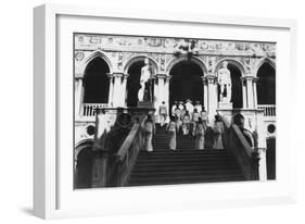 British Sailors Visiting the Doge's Palace, Venice, Italy, 1938-null-Framed Giclee Print