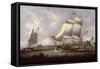 British Schooners, 1828 (Oil on Canvas)-Robert Salmon-Framed Stretched Canvas