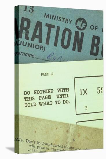 British Second World War Ration Book and Serviceman's Guide-Den Reader-Stretched Canvas