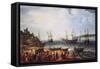 British Ship Departing for Trade with India-Abraham Willaerts-Framed Stretched Canvas