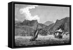 British Shipping Off St Helena, 1817-null-Framed Stretched Canvas