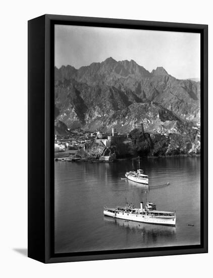 British Ships at Muscat, Oman-null-Framed Stretched Canvas