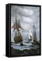 British Ships Blockading Chesapeake Bay at the Outset of the War of 1812-null-Framed Stretched Canvas