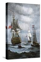 British Ships Blockading Chesapeake Bay at the Outset of the War of 1812-null-Stretched Canvas