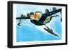 British Short Sunderland Flying Boat WWII War Propaganda Art Print Poster-null-Framed Poster