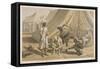 British Soldier Bathing in a Camp-Captain G.f. Atkinson-Framed Stretched Canvas