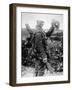 British Soldier with Bandaged Head Shows the Steel Helmet That Saved His Li-English Photographer-Framed Premium Photographic Print