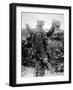 British Soldier with Bandaged Head Shows the Steel Helmet That Saved His Li-English Photographer-Framed Premium Photographic Print