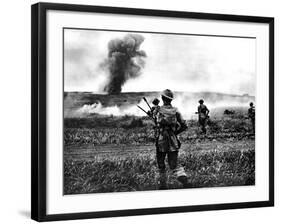 British Soldiers Advance in Tunisia; Second World War, 1943-null-Framed Photographic Print