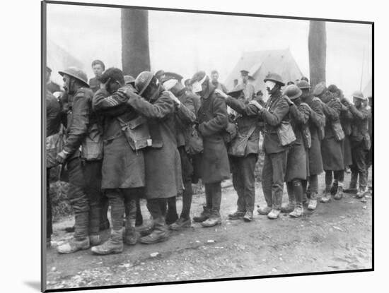 British Soldiers after Being Blinded by Mustard Gas-null-Mounted Photographic Print