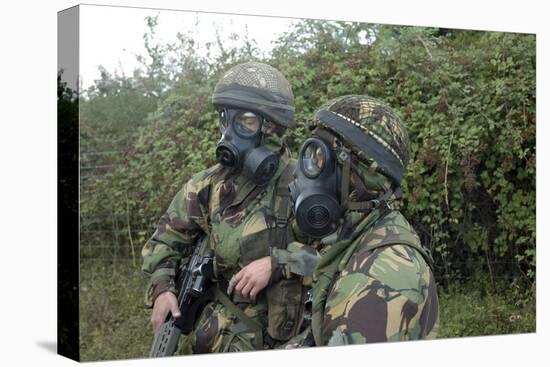 British Soldiers in Full NBC Protection Gear and a S6 Respirator-Stocktrek Images-Stretched Canvas