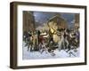 British Soldiers Kill Four Civilian Protesters in the Boston Massacre, c.1770-null-Framed Giclee Print