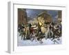 British Soldiers Kill Four Civilian Protesters in the Boston Massacre, c.1770-null-Framed Giclee Print