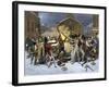 British Soldiers Kill Four Civilian Protesters in the Boston Massacre, c.1770-null-Framed Giclee Print