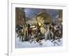 British Soldiers Kill Four Civilian Protesters in the Boston Massacre, c.1770-null-Framed Giclee Print