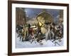 British Soldiers Kill Four Civilian Protesters in the Boston Massacre, c.1770-null-Framed Giclee Print