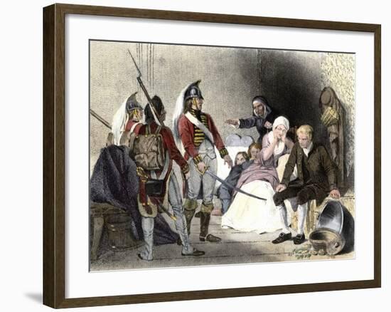 British Soldiers Quartered in an American Colonial Home, c.1770-null-Framed Giclee Print