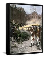 British Soldiers Shooting Four Civilians in the Boston Massacre, c.1770-null-Framed Stretched Canvas