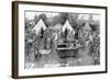 British Soldiers Washing at a Rest Camp-W. Hatherell-Framed Art Print