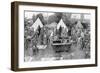 British Soldiers Washing at a Rest Camp-W. Hatherell-Framed Art Print