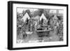 British Soldiers Washing at a Rest Camp-W. Hatherell-Framed Art Print