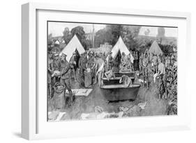 British Soldiers Washing at a Rest Camp-W. Hatherell-Framed Art Print