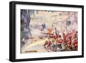 British Soldiers Were Seen Fighting their Way Through the Streets-Joseph Ratcliffe Skelton-Framed Giclee Print