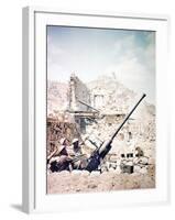 British Soldiers with a Bofors 40MM Anti-Aircraft Gun Below Monte Cassino, Italy, April 1944-null-Framed Photographic Print