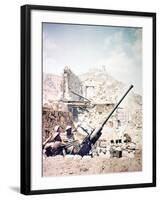 British Soldiers with a Bofors 40MM Anti-Aircraft Gun Below Monte Cassino, Italy, April 1944-null-Framed Photographic Print