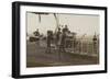 British Soldiers with a Military Airship-null-Framed Photographic Print