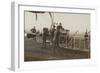 British Soldiers with a Military Airship-null-Framed Photographic Print