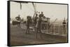 British Soldiers with a Military Airship-null-Framed Stretched Canvas