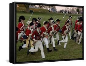 British Sortie Reenactment at Yorktown Battlefield, Virginia-null-Framed Stretched Canvas