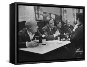 British Spy Thriller Writer David Cornwell Drinking Beer in Seamen's Pub-Ralph Crane-Framed Stretched Canvas