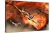 British Supermarine Spitfires Bursting Through Explosive Flames-null-Stretched Canvas