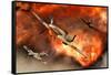 British Supermarine Spitfires Bursting Through Explosive Flames-null-Framed Stretched Canvas