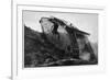 British Tank in Action in France-null-Framed Art Print