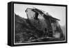 British Tank in Action in France-null-Framed Stretched Canvas