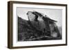 British Tank in Action in France-null-Framed Art Print