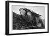 British Tank in Action in France-null-Framed Art Print