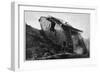 British Tank in Action in France-null-Framed Art Print