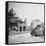 British Tank in Front of Ruined Buildings, Peronne, France, World War I, C1916-C1918-Nightingale & Co-Framed Stretched Canvas