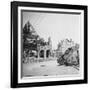 British Tank in Front of Ruined Buildings, Peronne, France, World War I, C1916-C1918-Nightingale & Co-Framed Premium Giclee Print