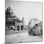 British Tank in Front of Ruined Buildings, Peronne, France, World War I, C1916-C1918-Nightingale & Co-Mounted Premium Giclee Print