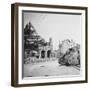 British Tank in Front of Ruined Buildings, Peronne, France, World War I, C1916-C1918-Nightingale & Co-Framed Premium Giclee Print