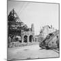 British Tank in Front of Ruined Buildings, Peronne, France, World War I, C1916-C1918-Nightingale & Co-Mounted Premium Giclee Print