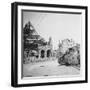 British Tank in Front of Ruined Buildings, Peronne, France, World War I, C1916-C1918-Nightingale & Co-Framed Giclee Print