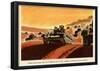 British Tanks WWII War Propaganda Art Print Poster-null-Framed Poster