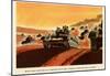 British Tanks WWII War Propaganda Art Print Poster-null-Mounted Poster