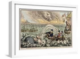 British Tars Towing the Danish Fleet into Harbour, or the Broadbottom Leviathan Trying to Swamp…-James Gillray-Framed Giclee Print